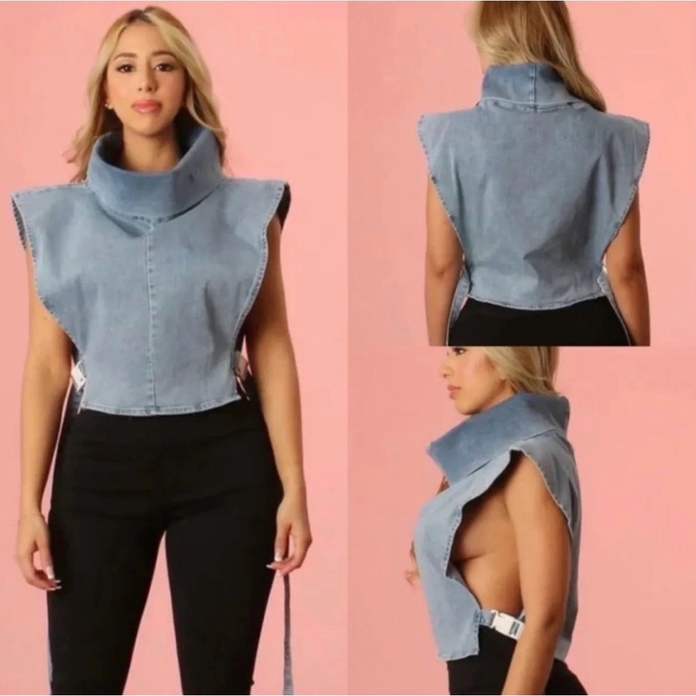 Micas Sleeveless Denim Top NWT